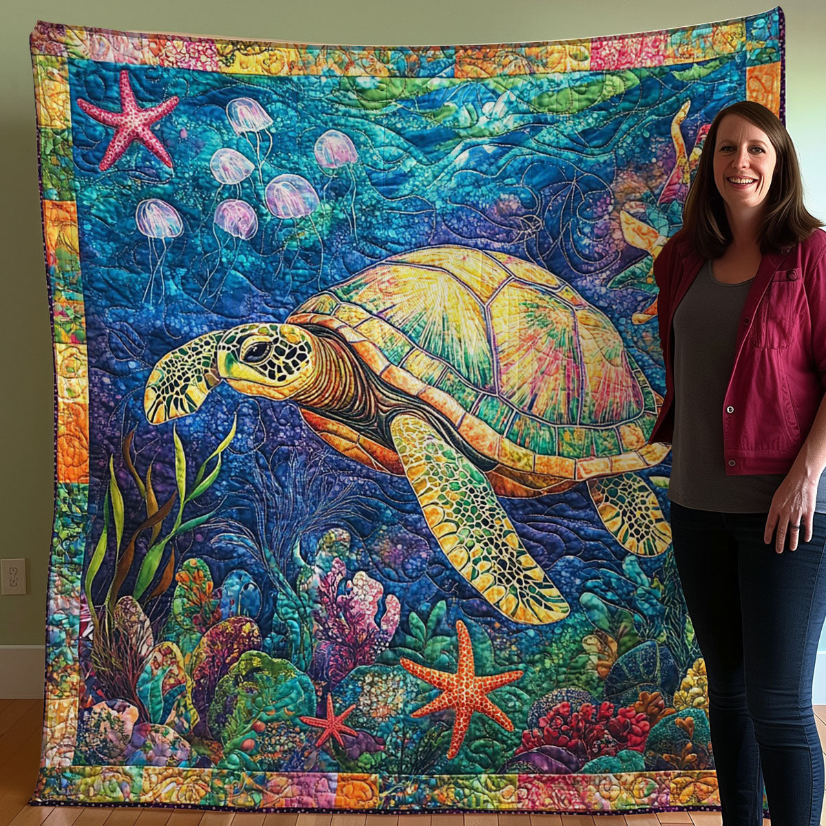 Turtle Under The Sea WO0508013CL Quilt