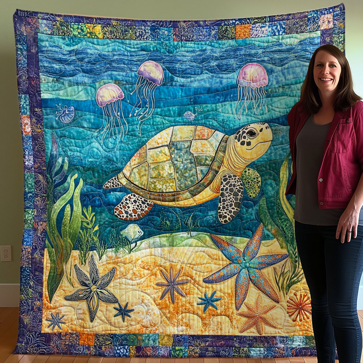 Under The Sea With Turtle WO0508012CL Quilt