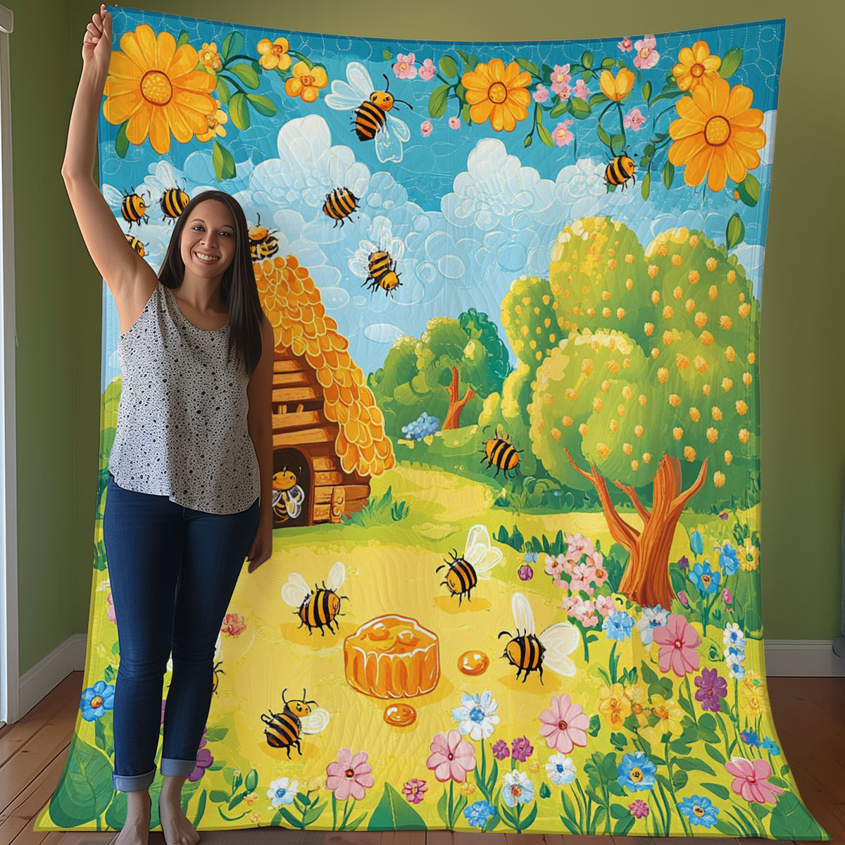 Bees Hardworking WO0308019CL Quilt