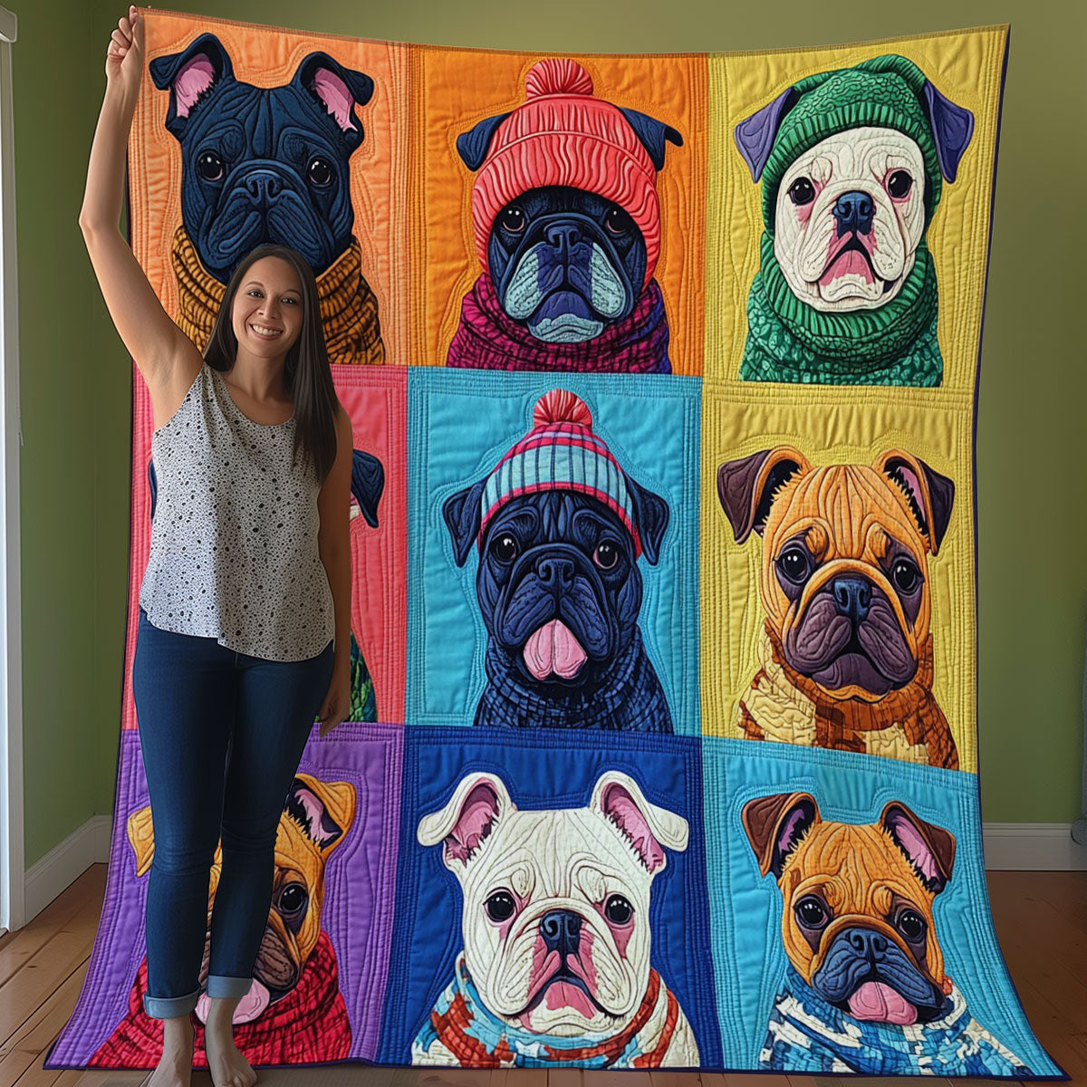 Bulldogs Cute WO3107011CL Quilt