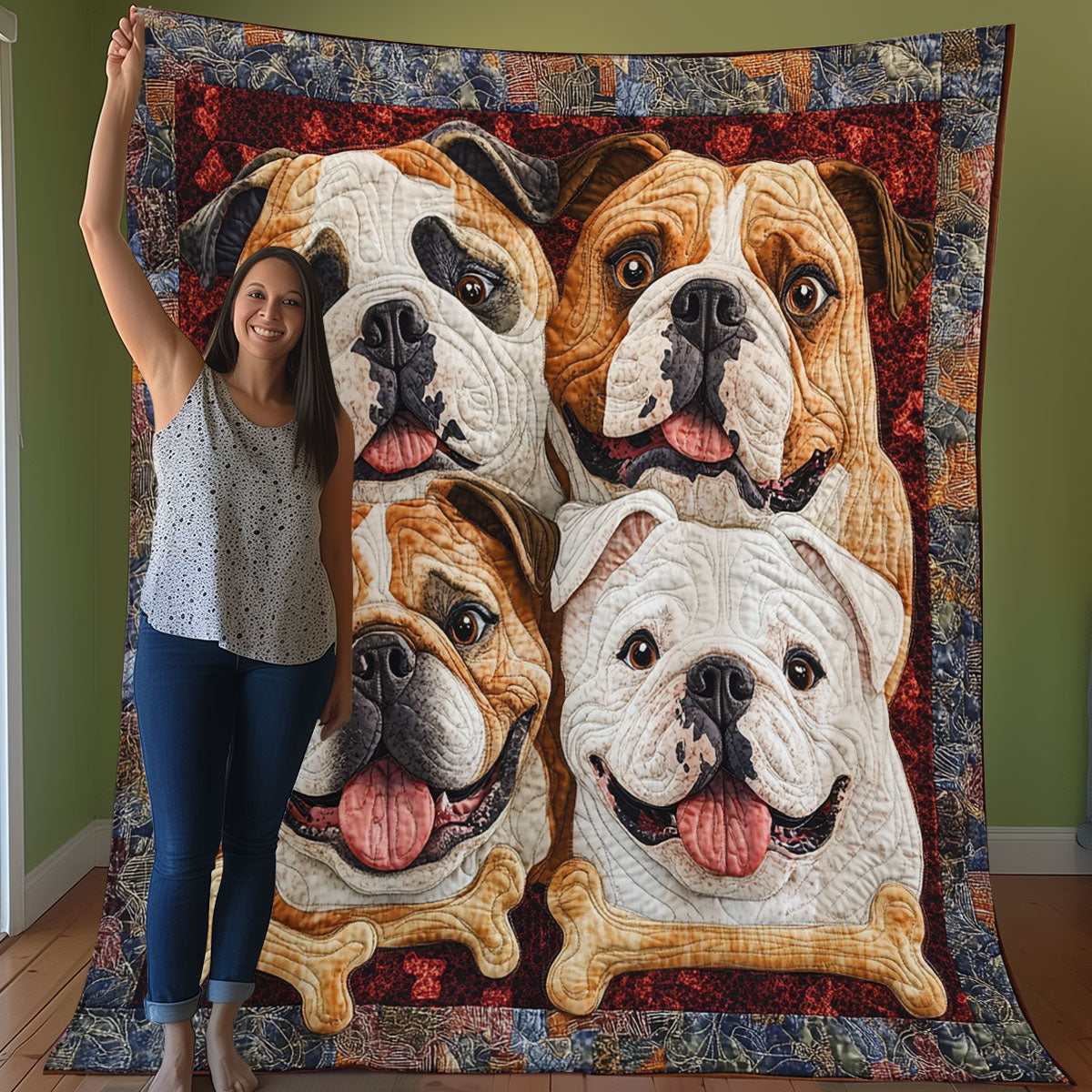 Bulldogs Friendship WO3107003CL Quilt