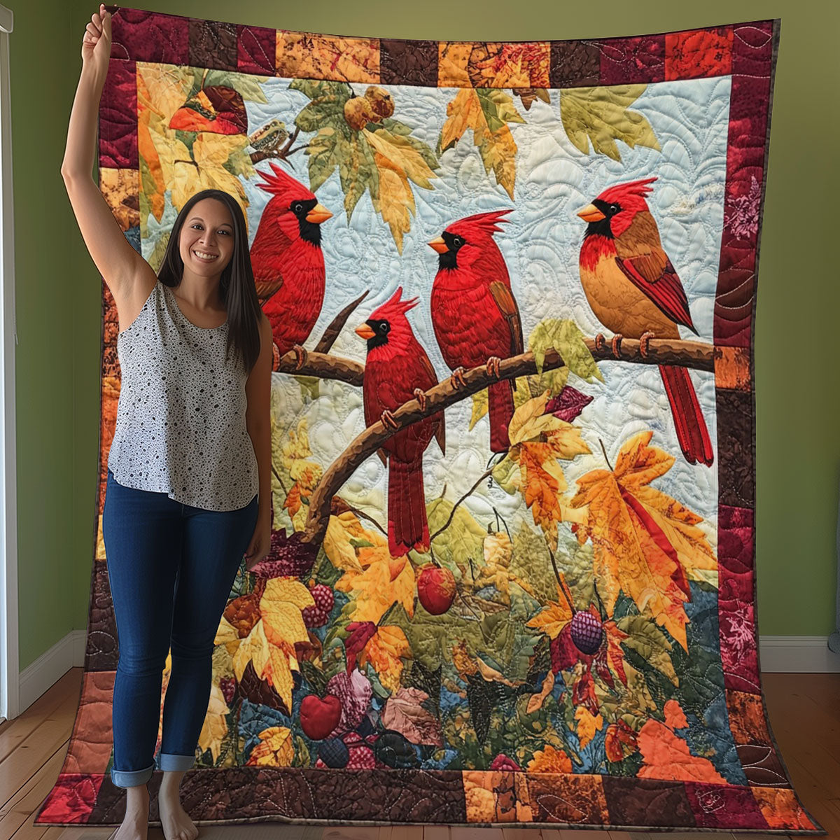 Cardinal Bird WO0308013CL Quilt