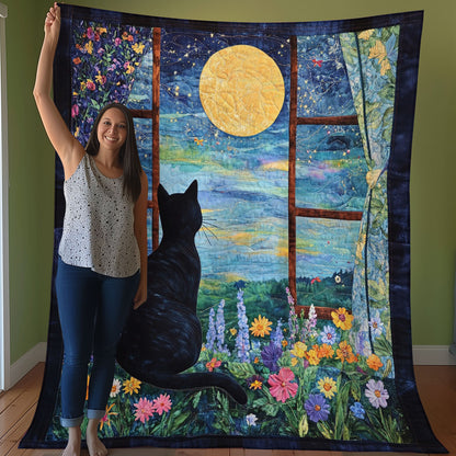 Cat Under The Moonlight WO0508009CL Quilt