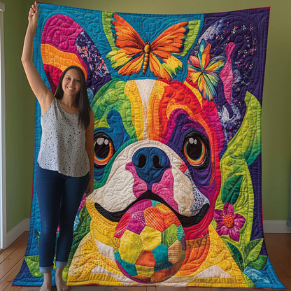 Colorful Bulldog WO0208034CL Quilt