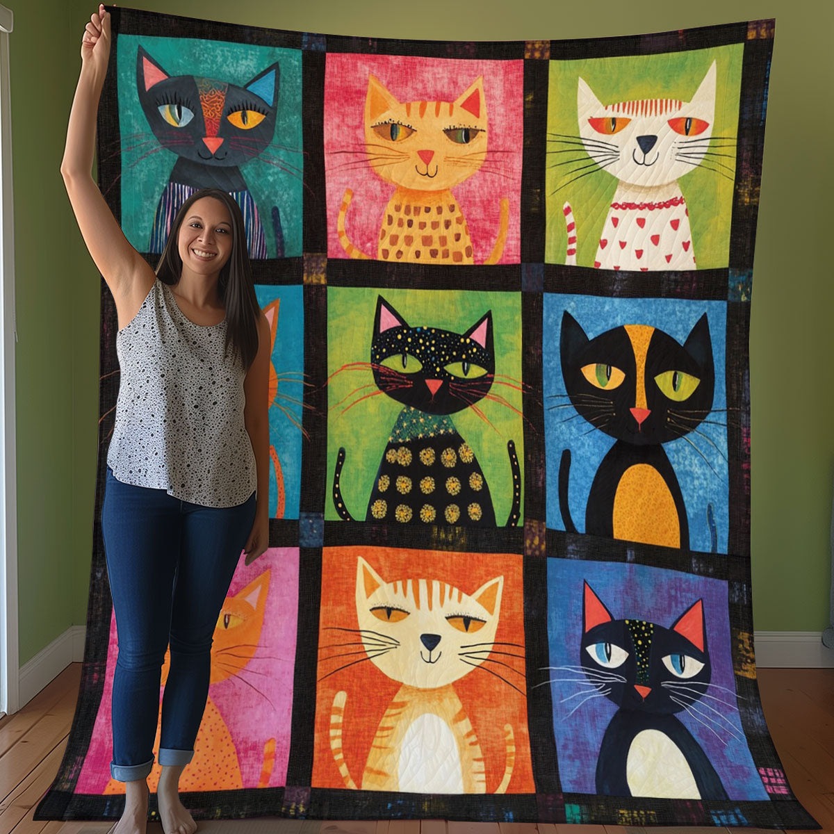 Funny Cats WO0308023CL Quilt