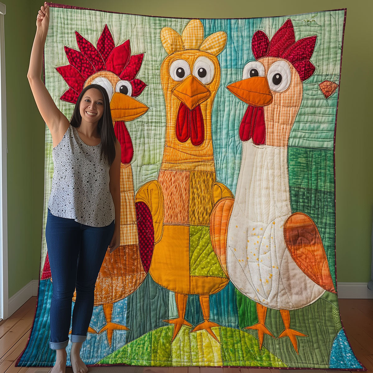 Funny Chicken WO0208006CL Quilt