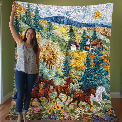 Horse Running WO3007011CL Quilt