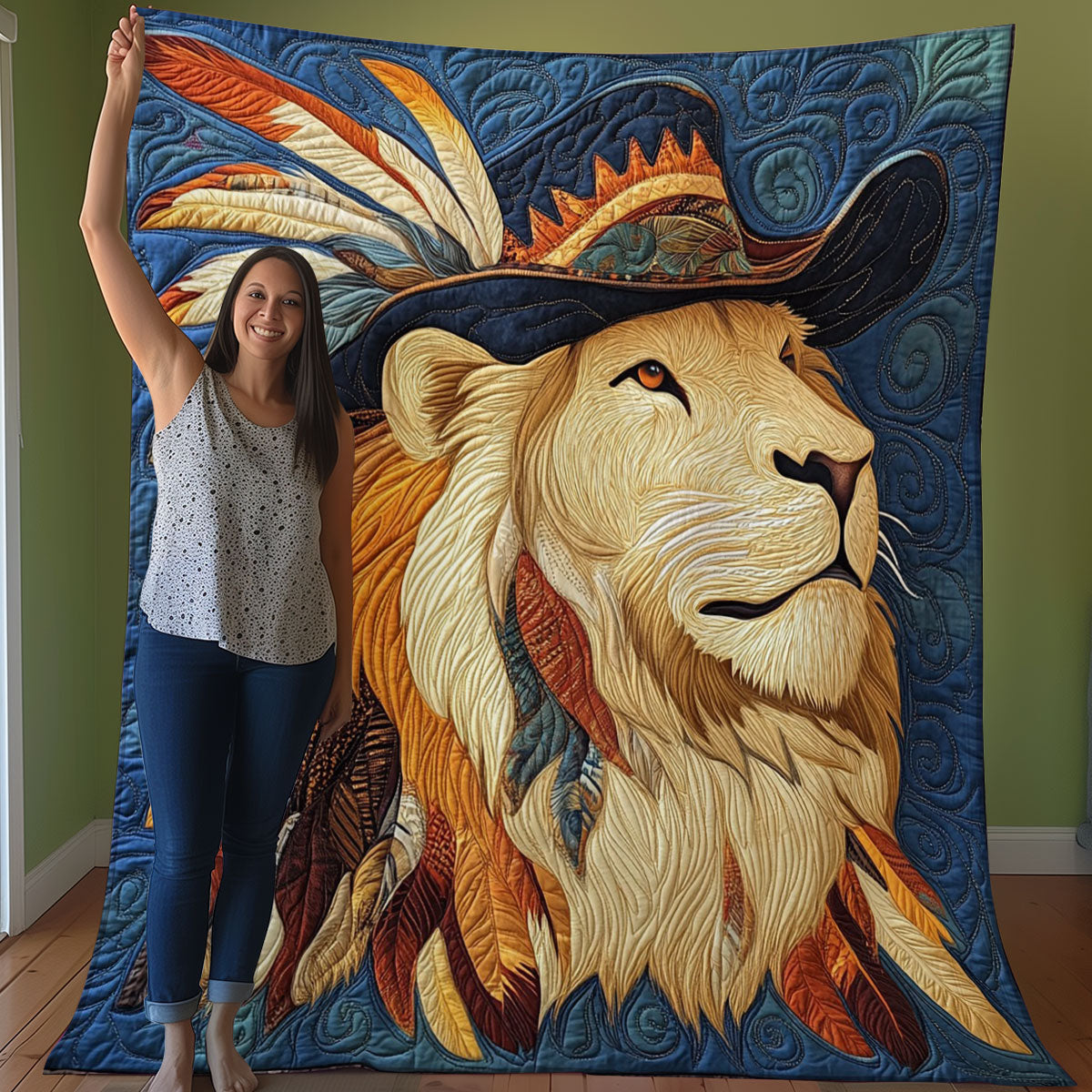 Lion Native American WO0608039CL Quilt