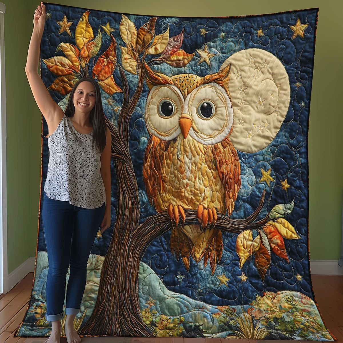 Owl And Moonlight WO0208042CL Quilt