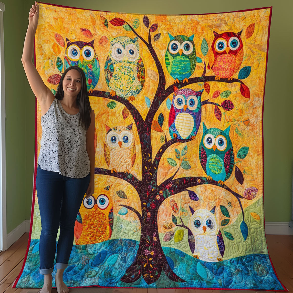 Owls On The Tree WO0208028CL Quilt