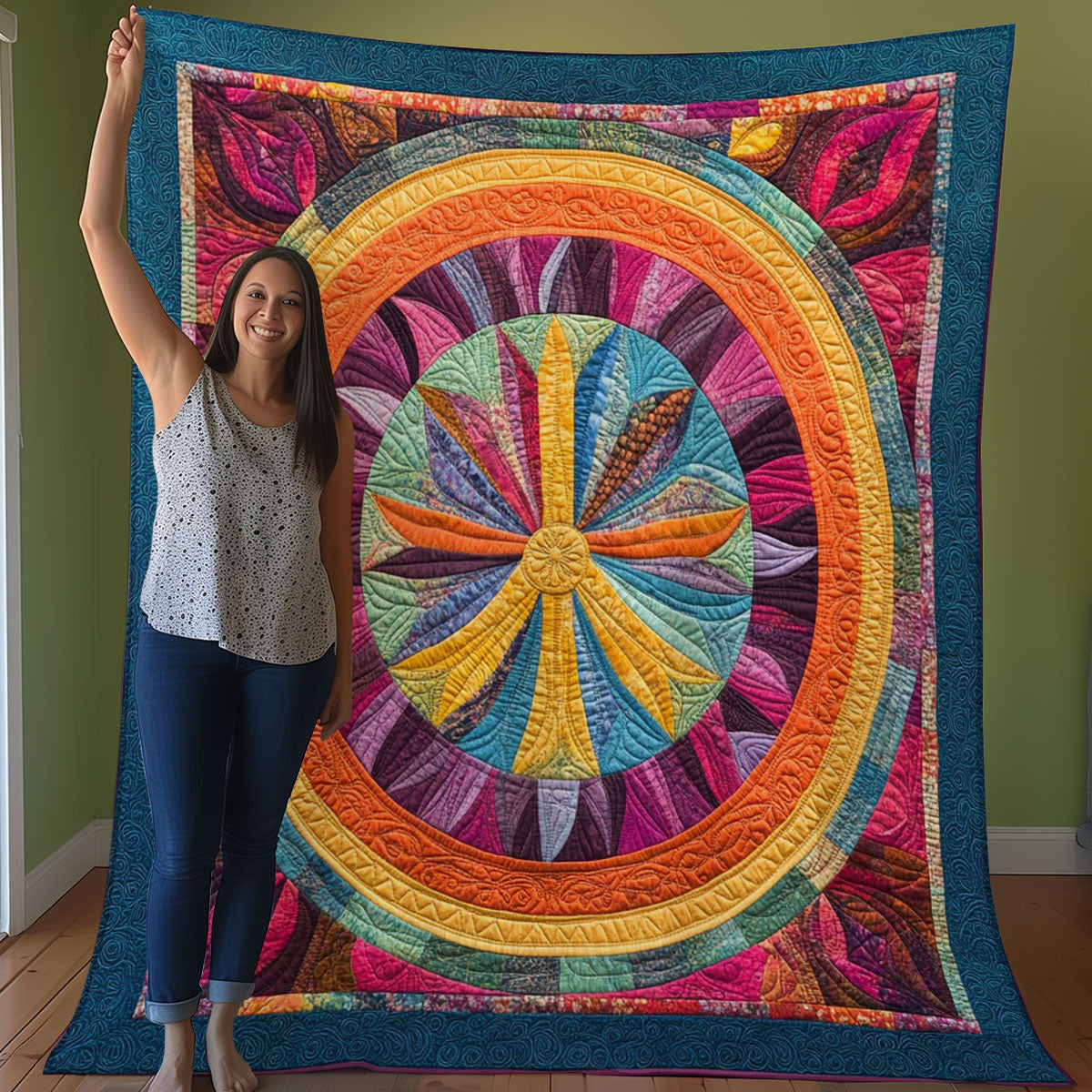 Peace With Mandala WO0208026CL Quilt