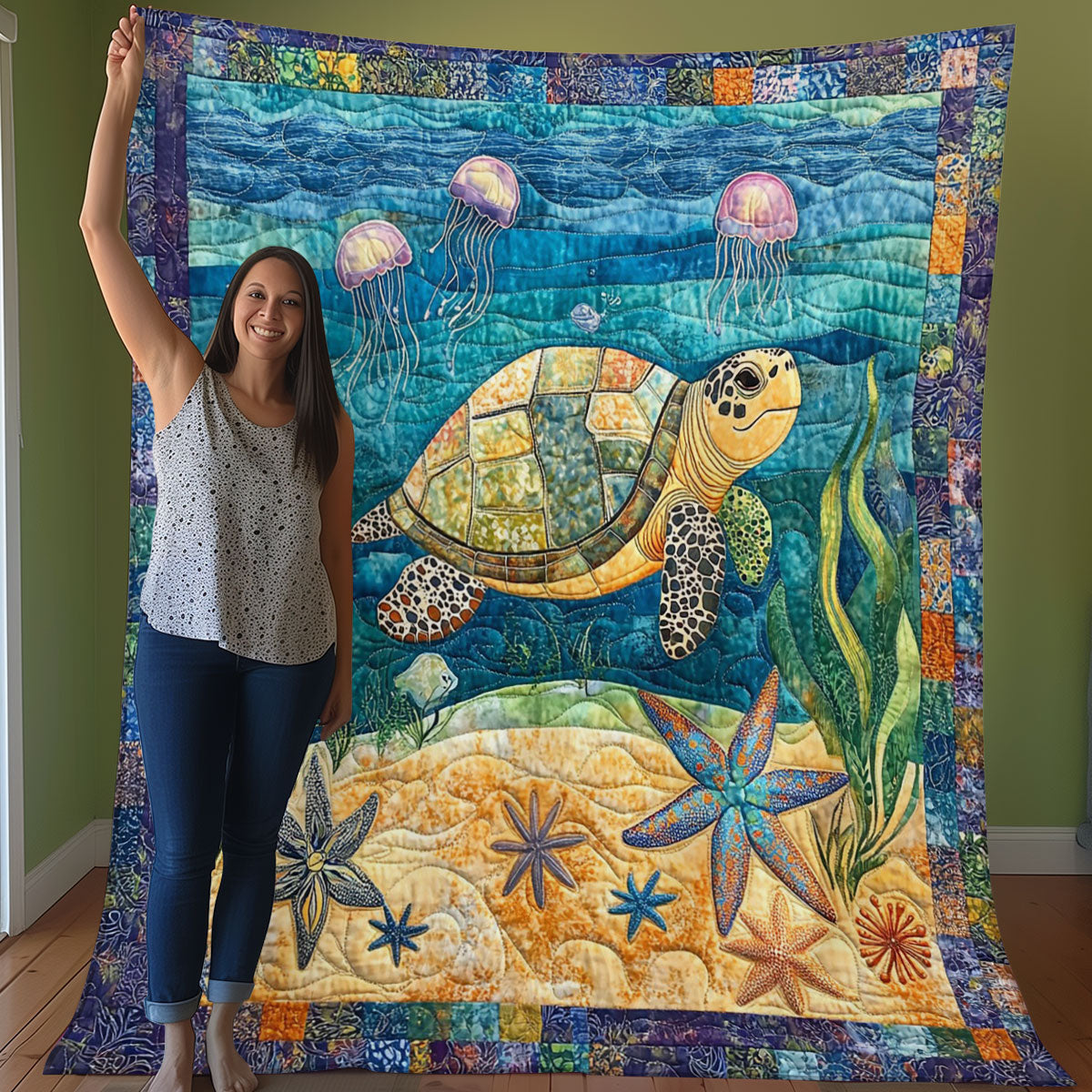 Under The Sea With Turtle WO0508012CL Quilt