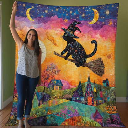 Witch Cat And Broom WO0608009CL Quilt