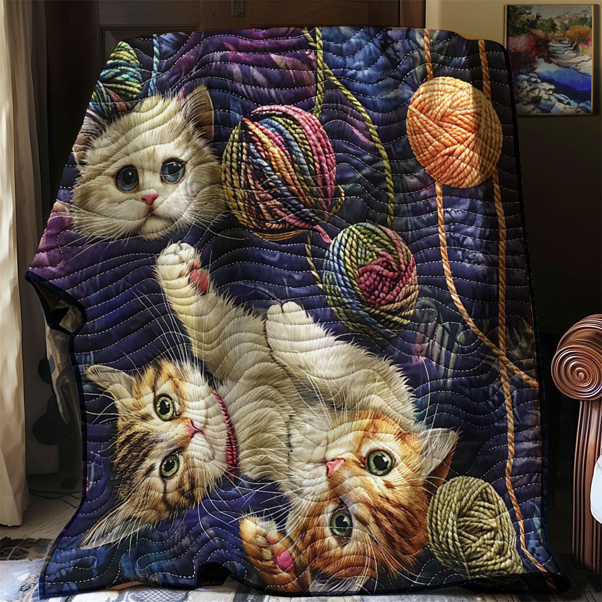 Adorable Yarn Kitties XR3007021CL Quilt