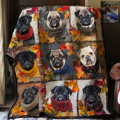 Autumn Pug Pals XR3107002CL Quilt