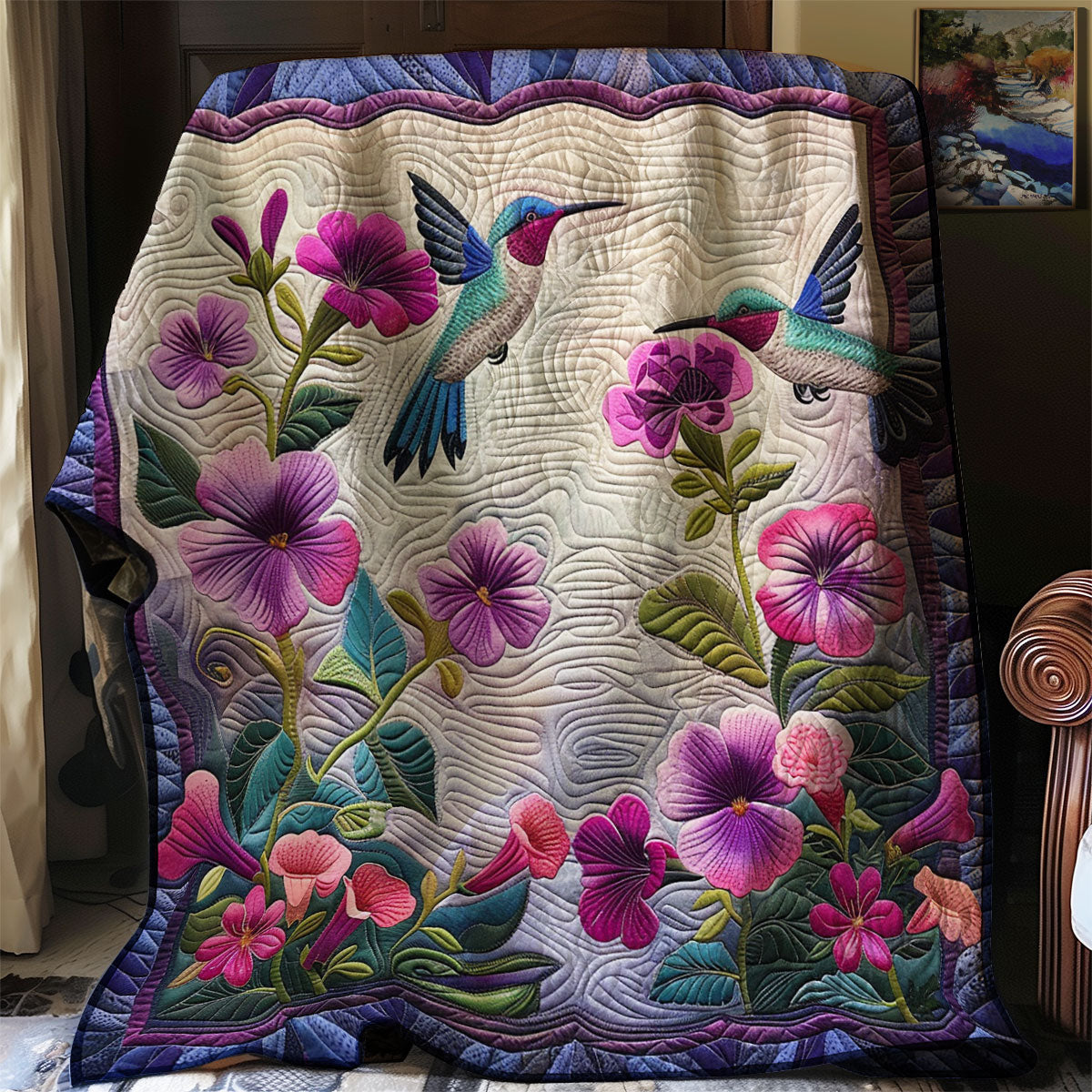 Beautiful Hummingbirds XR1907008CL Quilt