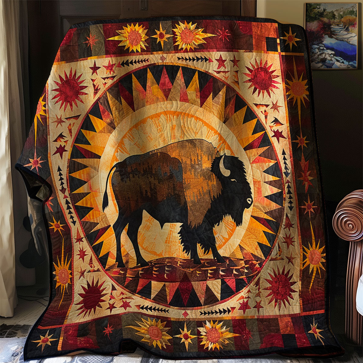 Bison And Sun XR1007007CL Quilt
