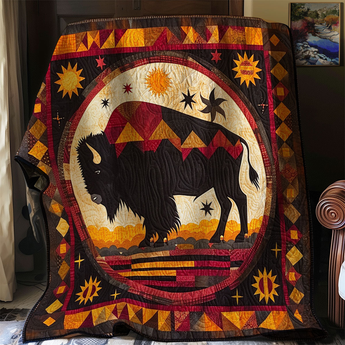 Bison Native American XR1007006CL Quilt