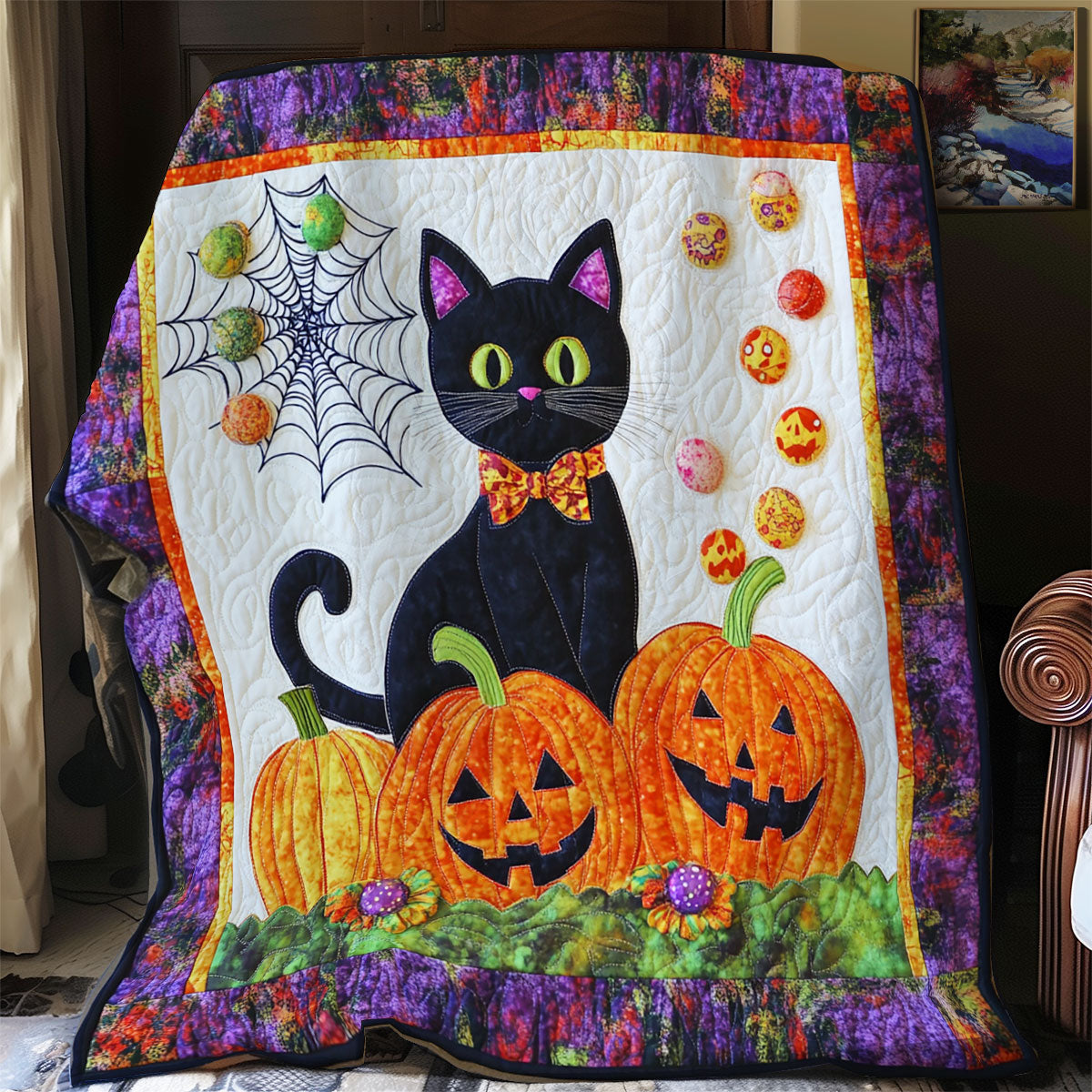 Black Cat In Halloween XR0808005CL Quilt