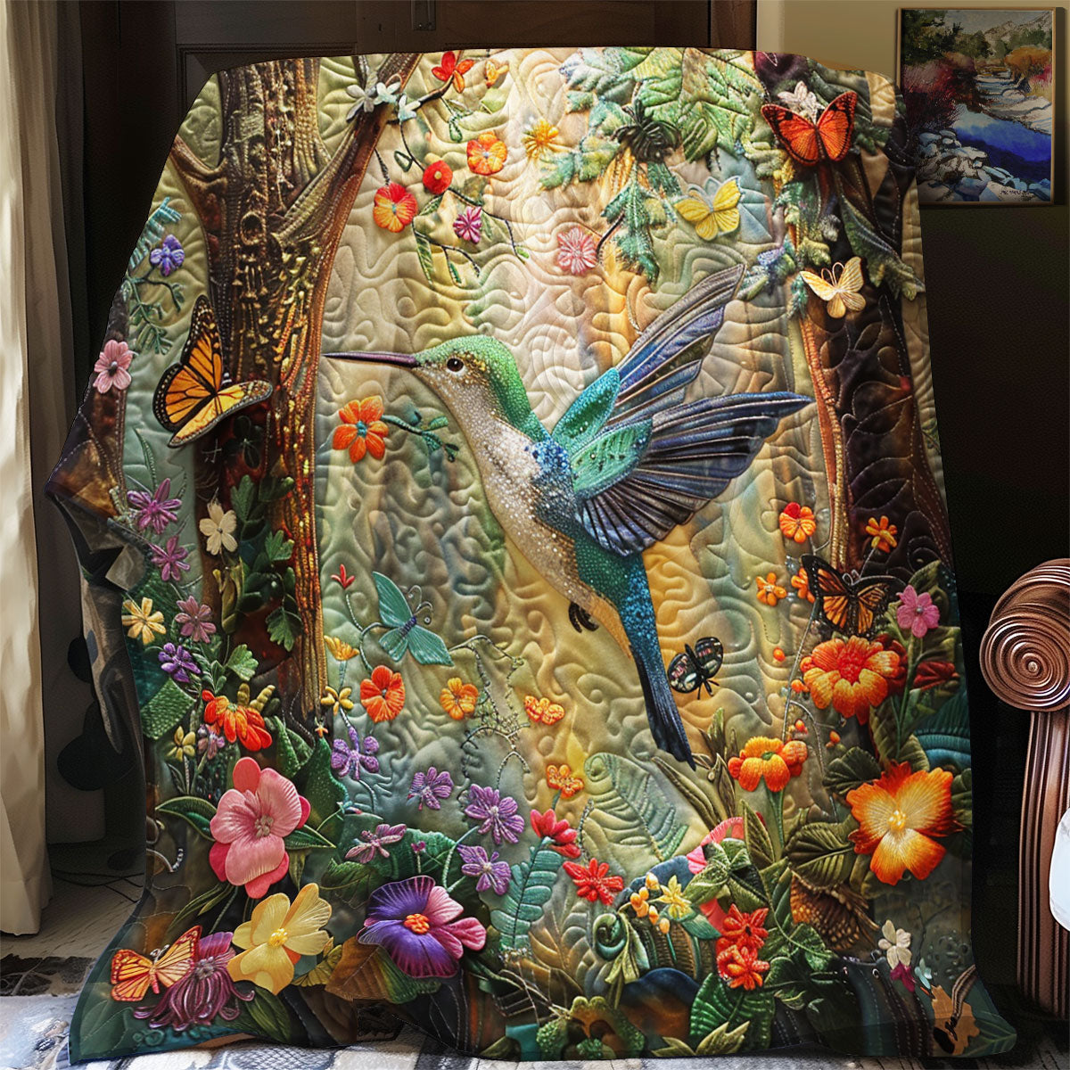 Blooming Hummingbird XR1008008CL Quilt