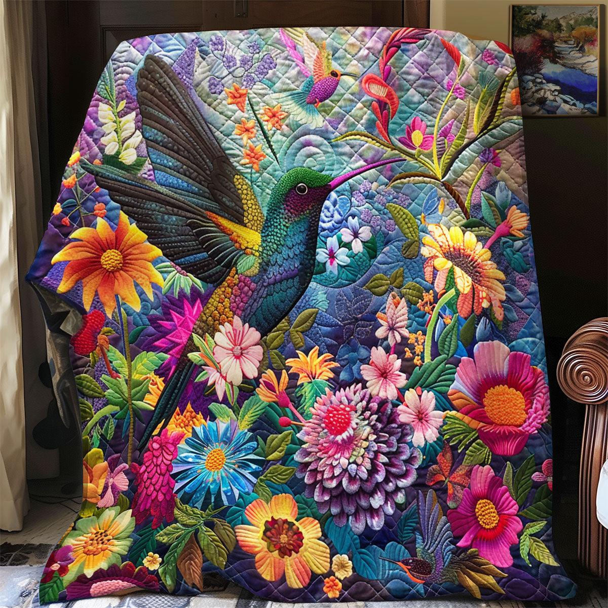 Blossom N Hummingbird XR1908062CL Quilt