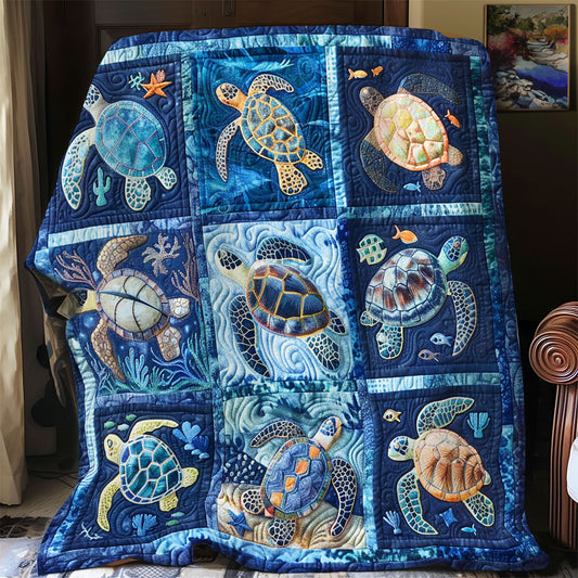 Blue Charming Turtles XR2208026CL Quilt