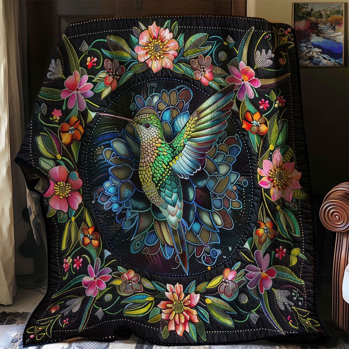 Bohemian Hummingbird XR0307001CL Quilt