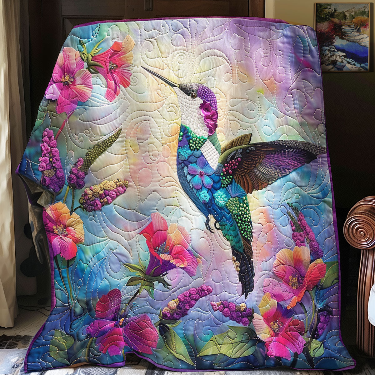 Bright Hummingbird XR1008013CL Quilt