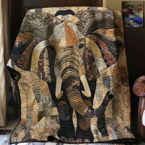 Brown Whoodland Elephant XR2407026CL Quilt