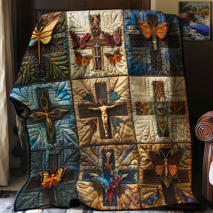 Butterfly Christian Cross XR2406005CL Quilt