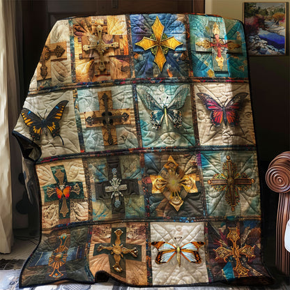 Butterfly Christian Cross XR2406009CL Quilt