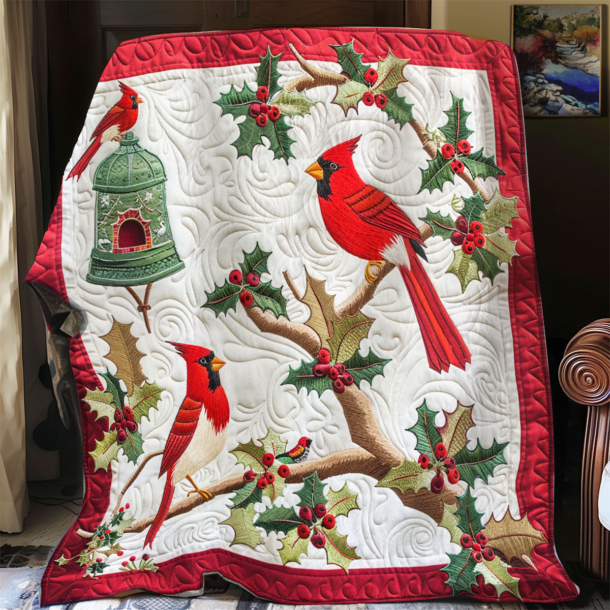 Cardinals Love Christmas XR1008036CL Quilt