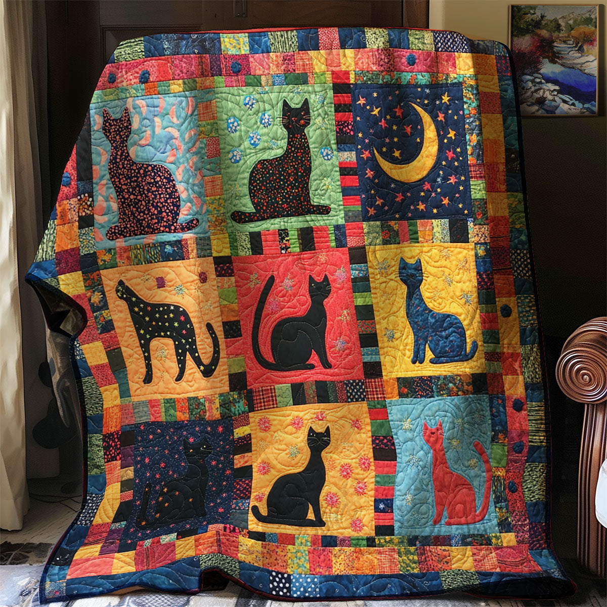 Cat And Moon XR0608050CL Quilt