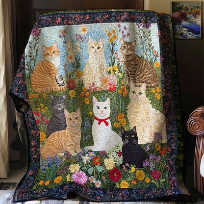 Cat In Flower Garden XR0708001CL Quilt