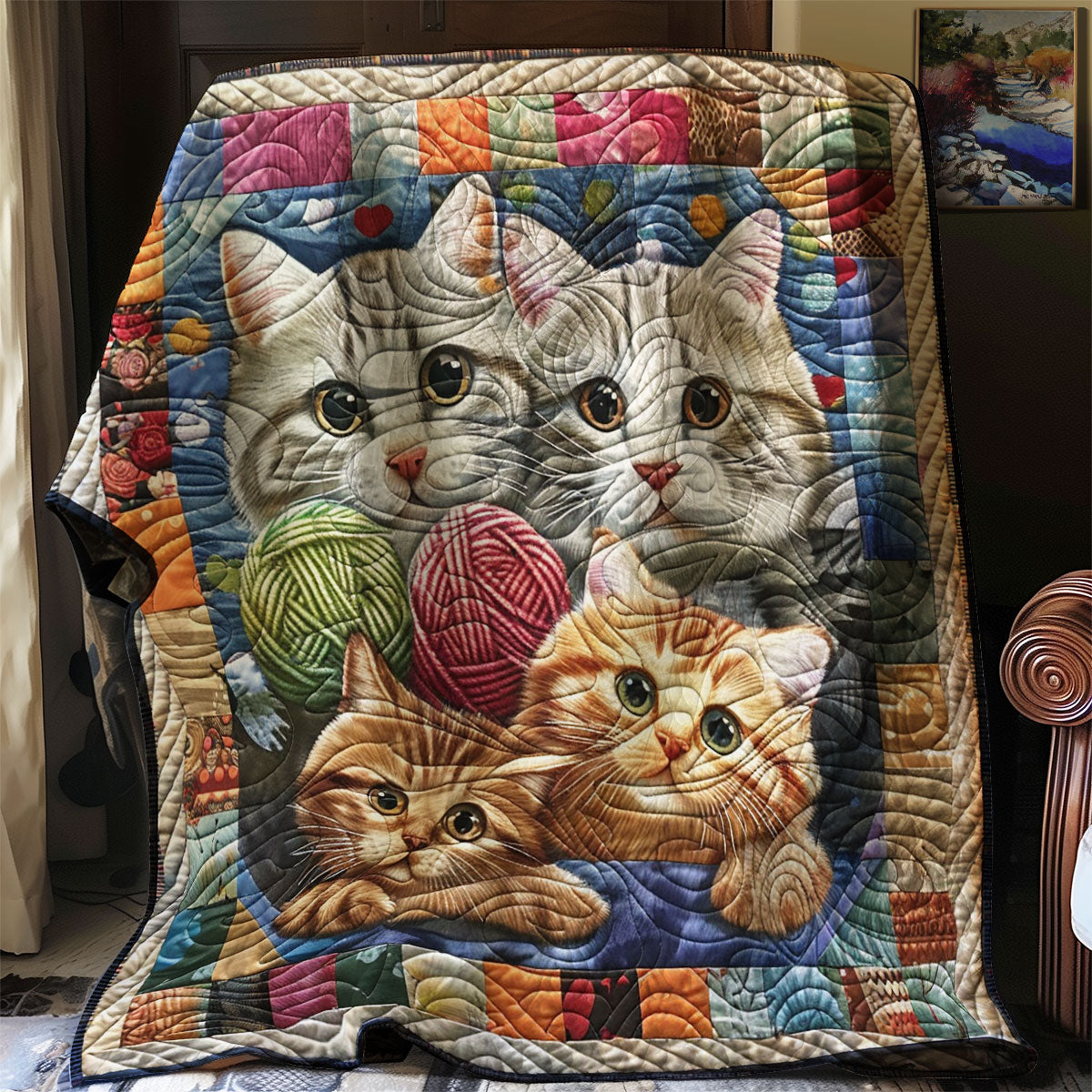 Cat Paws and Yarn XR2907003CL Quilt