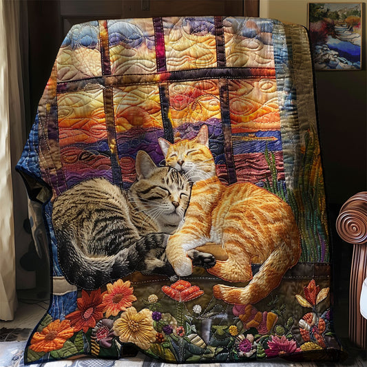 Sleeping Cat Sunset Cozy WG2408011CL Quilt