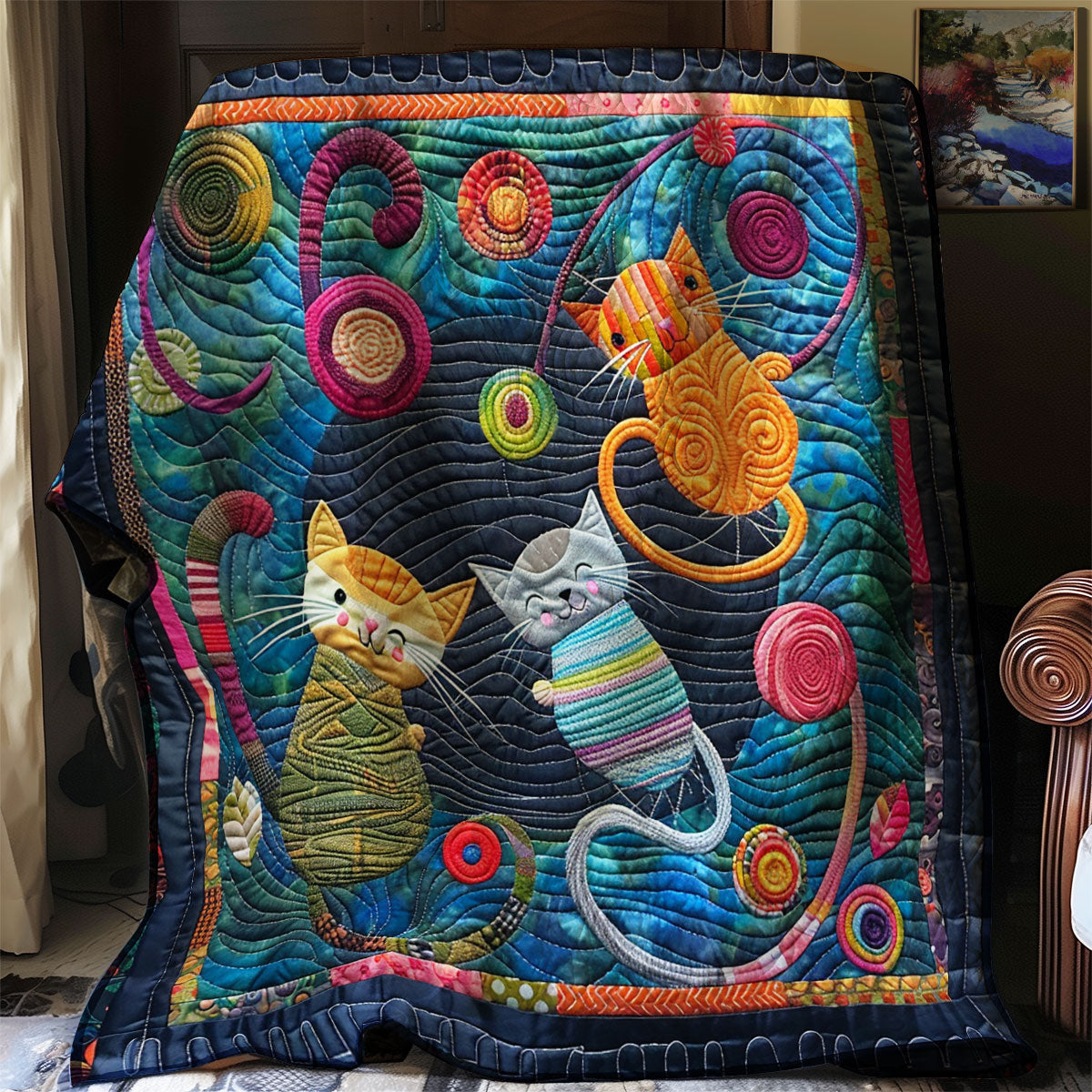 Cat Yarn Play Kittens XR2907002CL Quilt