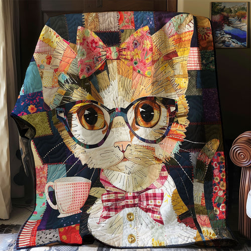 Cat Drink Tea WO2507001CL Quilt