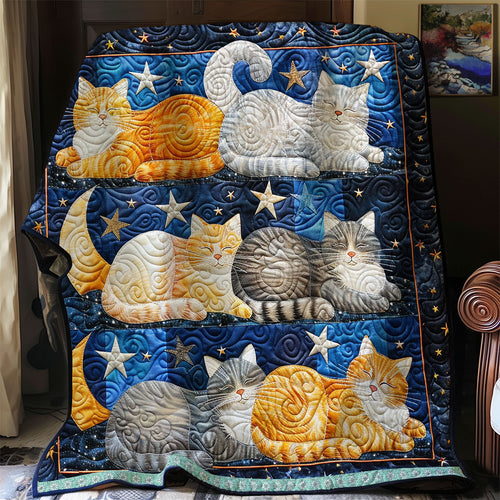 Cats Sleeping In Night Sky WG2808003CL Quilt