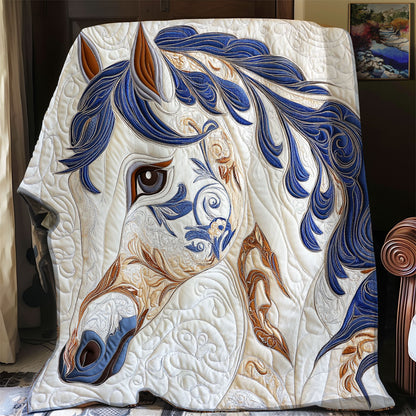 Charming Blue Horse XR0808022CL Quilt