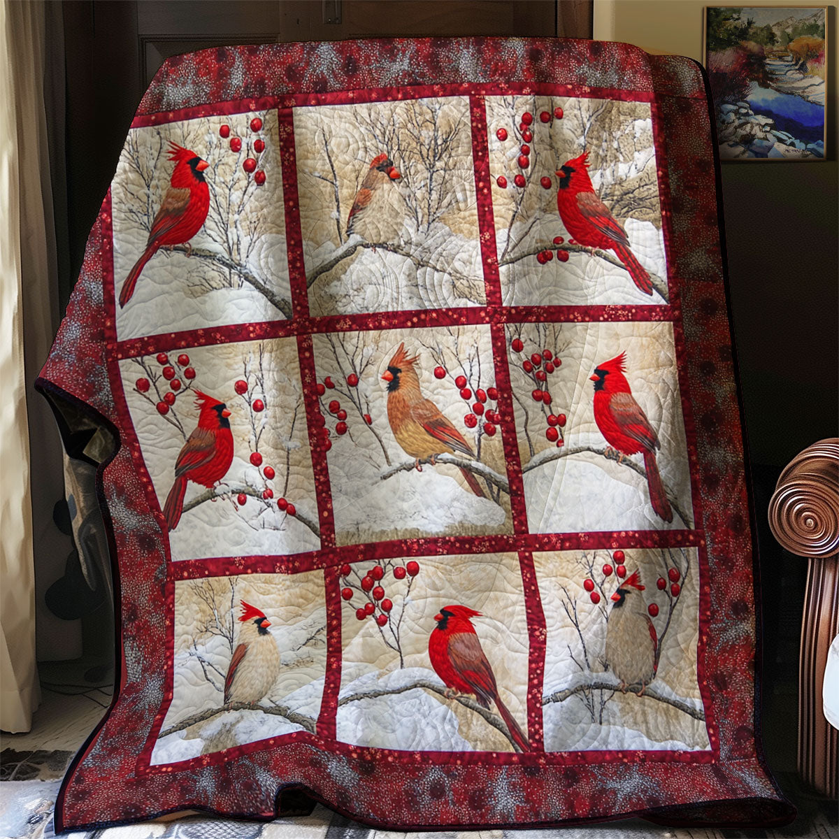 Charming Cardinals XR0108016CL Quilt