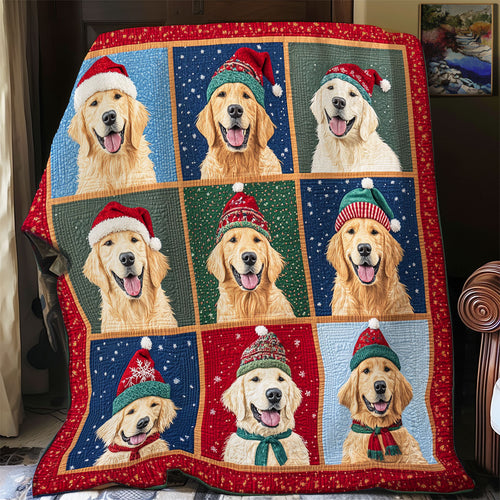 Cheerful Golden Retrievers XR2308022CL Quilt
