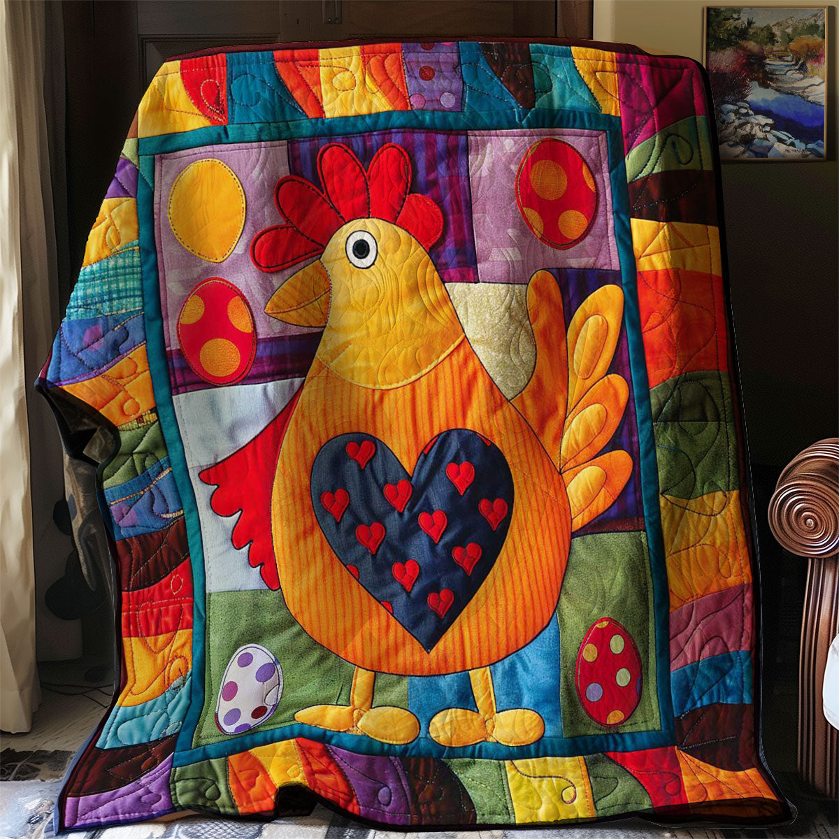 Chicken And Eggs WN2507020CL Quilt