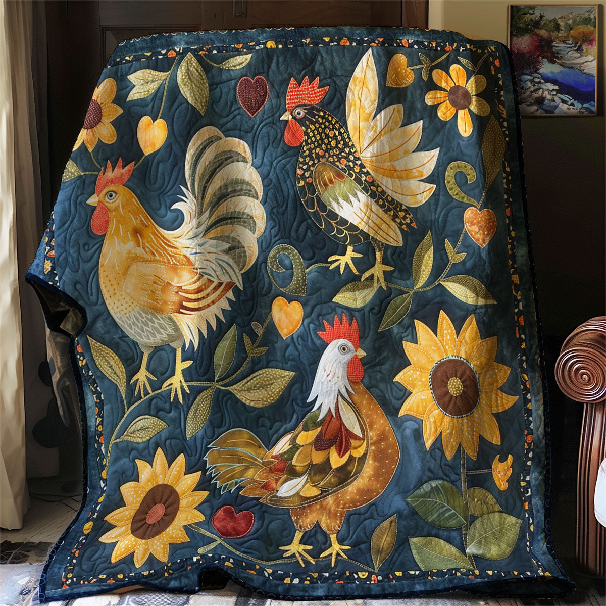 Chicken Garden XR2907013CL Quilt