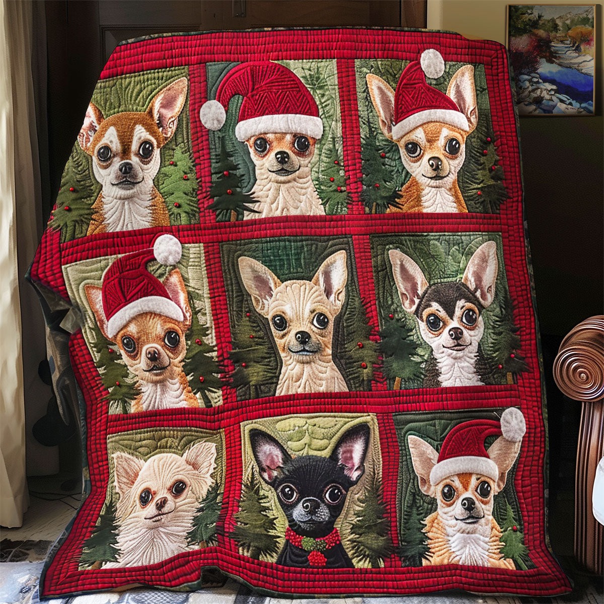 Chihuahua Christmas Tree XR1508020CL Quilt