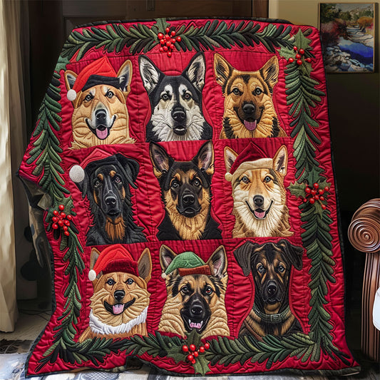 Christmas German Shepherds XR1508022CL Quilt