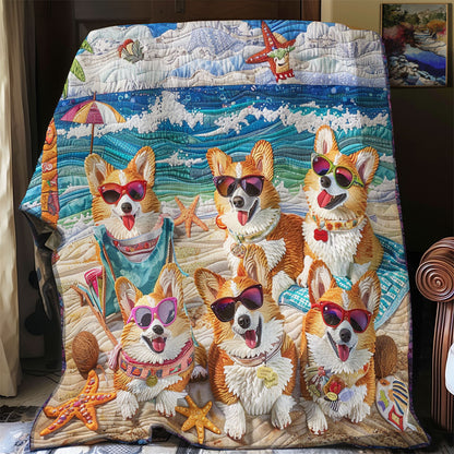 Coastal Corgi Joy XR2408016CL Quilt