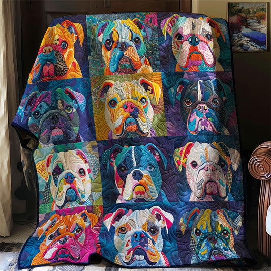 Coloful Bulldogs XR0807018CL Quilt