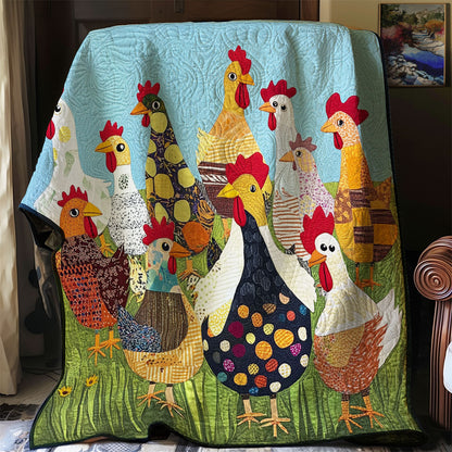 Colorful Chickens XR0608026CL Quilt