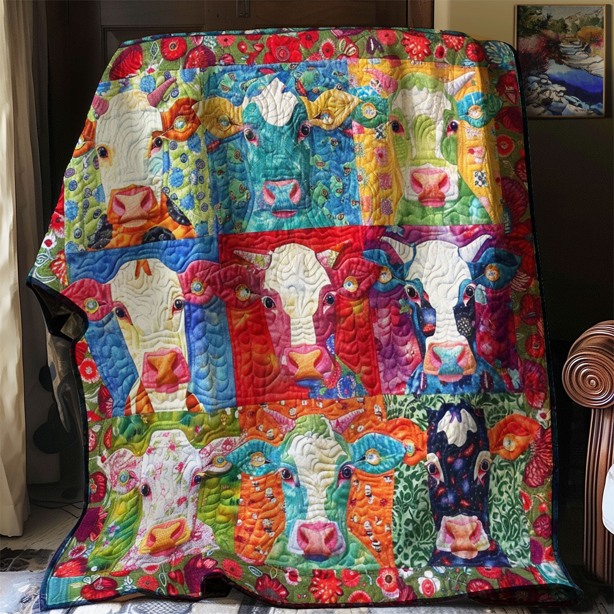 Colorful Cows XR1107016CL Quilt